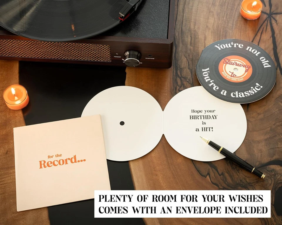 Funny Birthday Gift for Men and Women - for the Record Vinyl Birthday Card with - Image 4 of 4