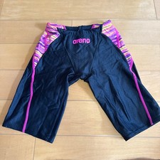 arena competitive swimsuit black/purple striped with Fina mark S