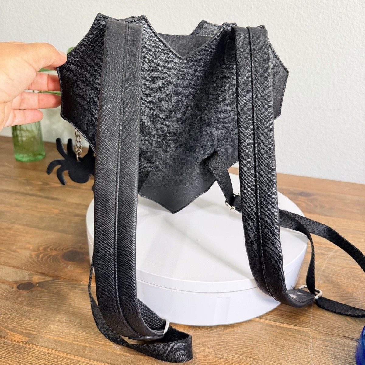 Mad Engine Goth Spiderweb Mini Backpack Black Y2K Emo Alt 