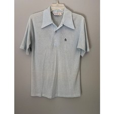 Vintage Grand Slam Munsingwear Penguin Mesh Polo Shirt Light Blue Mens L USA