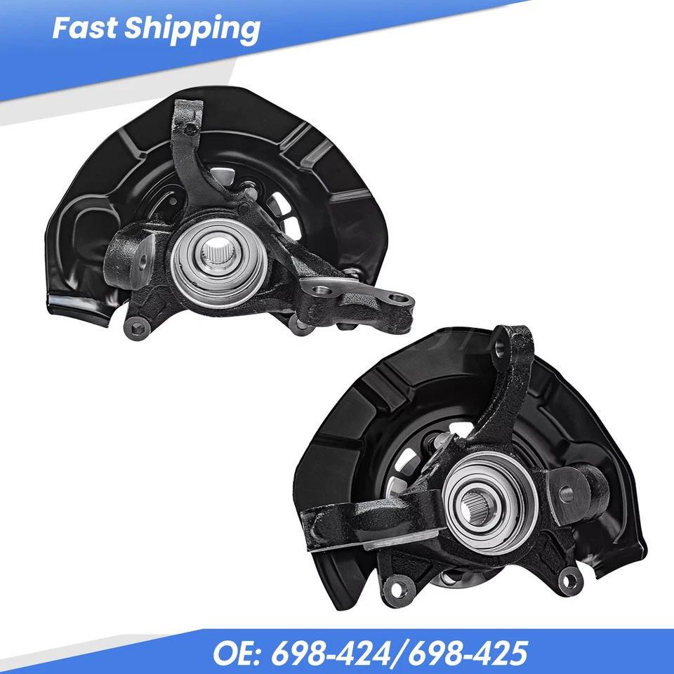 FWD Front Steering Knuckles +Wheel Hub Bearings for 2004-2010 Toyota Sienna Foto 4 de 4