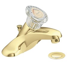 New Moen Chateau Single Handle 4" Centers Lavatory Faucet 4621P Polished Brass