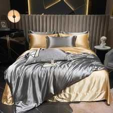 100 Mulberry Silk King Bedding Set Duvet Cover Pillowcase Luxury Bed