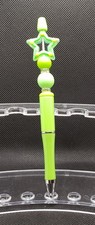 Green Star Beaded Pen   Handmade Gift with Silicone Beads - B2G1 FREE 