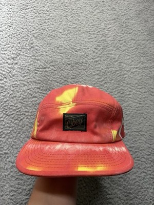 Obey Red Yellow Tie Dye Hat Adjustable Cap Snapback Skater Streetwear