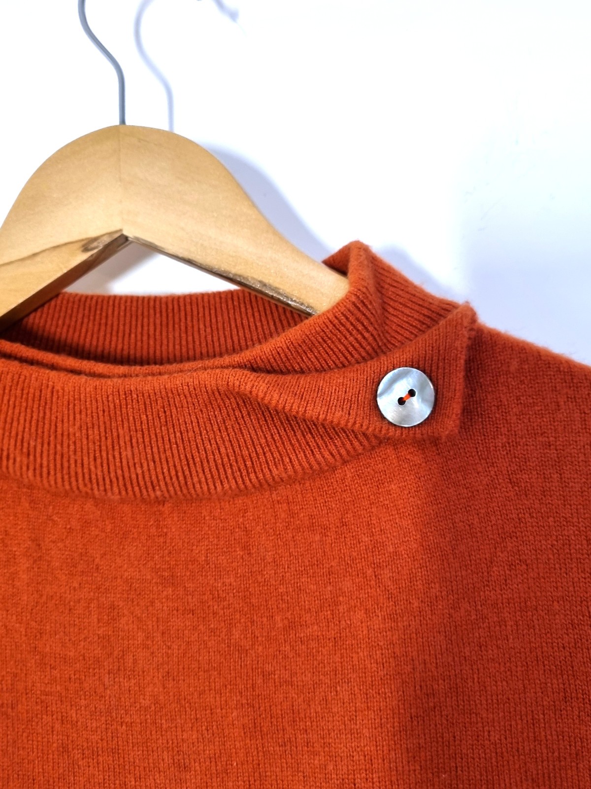 Hobbs Jumper Size S Orange Cashmere Wool Talia Bardot Neck image 2