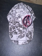 Marvel Avengers Assemble Snapback Cap Black Gray Red Comic Print Adjustable KIDS