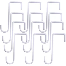 12 Pack Vinyl Fence Hooks, 2 x 6 inch Patio Hangers Powder Coated Steel Fence...
