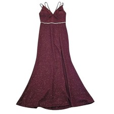 City Triangles Prom Maxi Dress Juniors Size 5 Purple Sparkle Event Pageant Slit