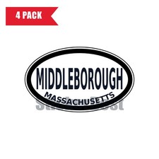Massachusetts Middleborough Oval Sticker 4 Pack 3x2 Inch