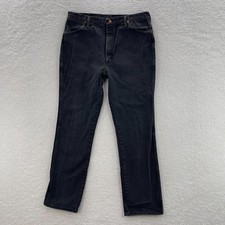 Vintage Wrangler Jeans Mens 36x33 Black Cowboy Cut Straight Denim Rodeo Ranch