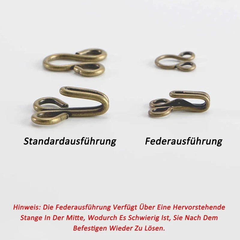 Metall Haken und Ösen Hosenverschluss BH Haken für Kleidung Rock Hosen Häkchen - Bild 3 von 4