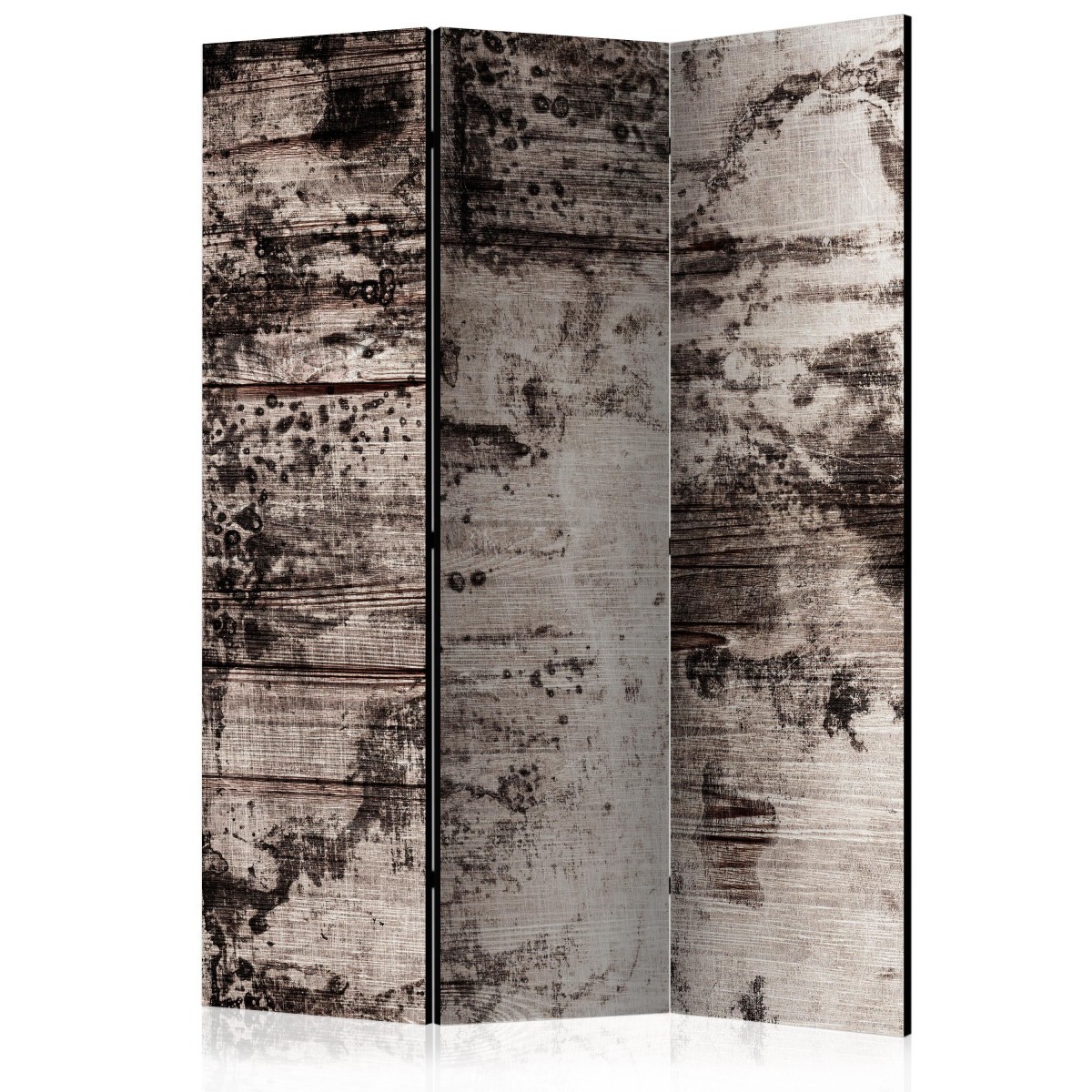 Paravent 3 volets burnt wood 135x172cm pour masquer un bureau et séparer un studio