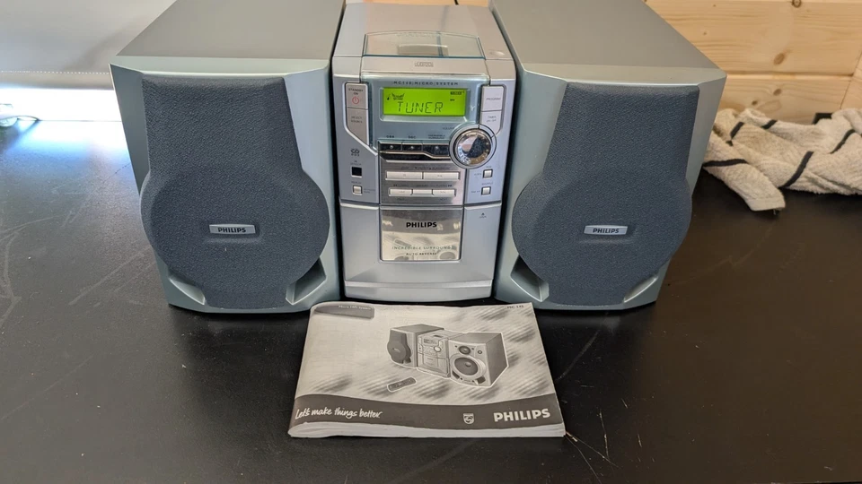 PHILIPS MC148/22 HiFi Anlage CD CD-RW MP3/WMA-CD Cassette Tuner, CD faulty - Image 2 of 3