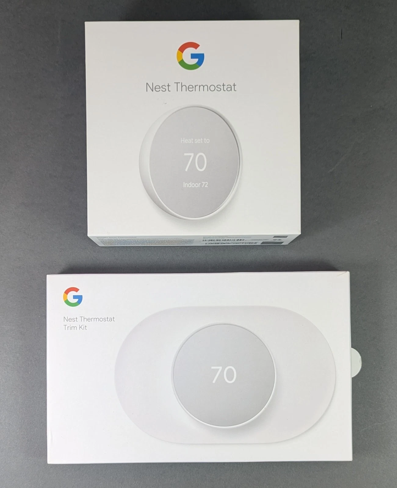 Google Nest Thermostat - Smart Programmable Wi-Fi Thermostat ~ Snow + Trim Kit