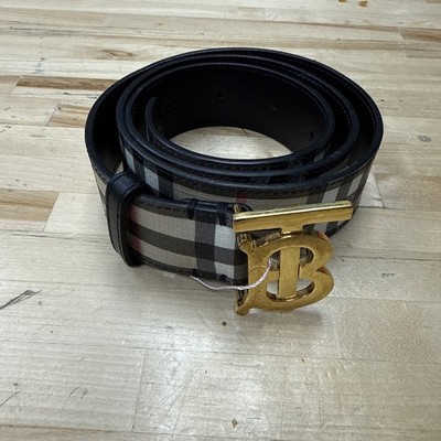 Burberry Black Leather Belt with Gold TB Logo Buckle Burberry TB Reversible Leather Belt | Black | FARFETCH main image 2