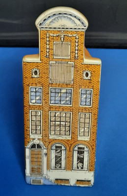 Polychroom Hand Painted Porcelain Row House from Amsterdam (Made in Holland)