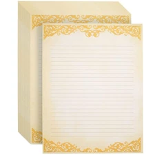48 Pack Vintage Lined Stationery Paper Set for Letter Writing - Old-Fashioned...