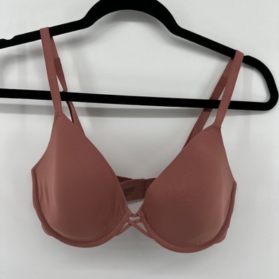 Soma  Lightly Lined Plunge Bra Full Coverage Size 34D Soft Comfy Rose/Pink