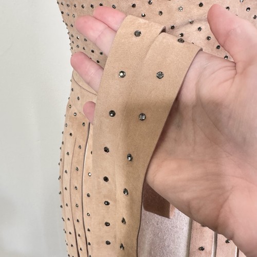 Top passerella Valentino scamosciato borchiato frange nuovo con etichette da collezione raro blush balletcore XS - Foto 14 di 16