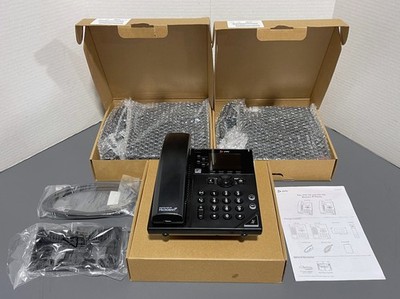 Lot of 3 Polycom Microban VVX 250 4-Line Desktop IP Phones Black New Open Boxes