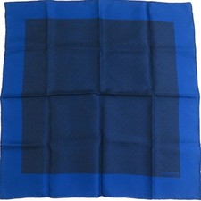Hermes Silk Handkerchief Navy 42x42cm Mens Sc...
