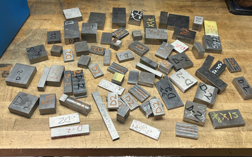 D2 Tool steel lot of cut offs flat bar used - 34 lbs various sizes