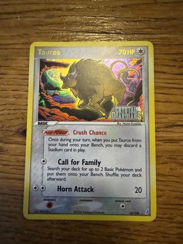 Tauros 12/100 EX Crystal Guardians Holo