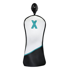 Majek Golf Protective Teal White and Black X Fairway Metal Wood Head Cover