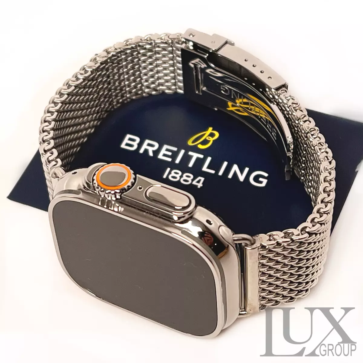 Apple Watch Ultra 2 Diamond Polished 49mm Mesh and Rubber Breitling Bands  24mm