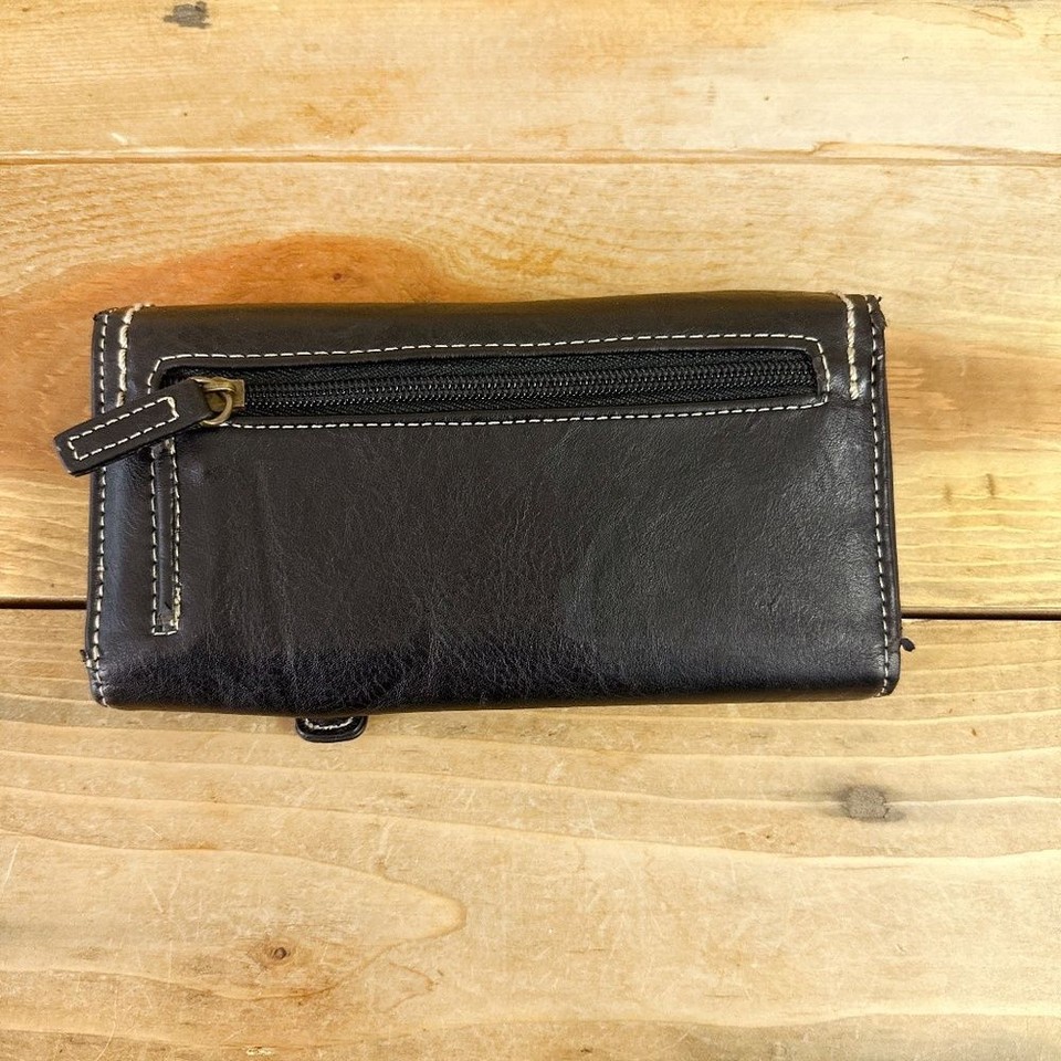 Born Concepts BOC Black Faux Leather Wallet Lots Pockets eBay