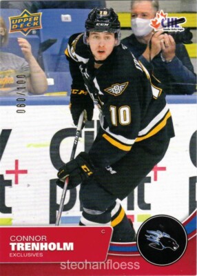 2021-22 Upper Deck CHL Exclusives #34 Connor Trenholm 060/100 Moncton Wildcats