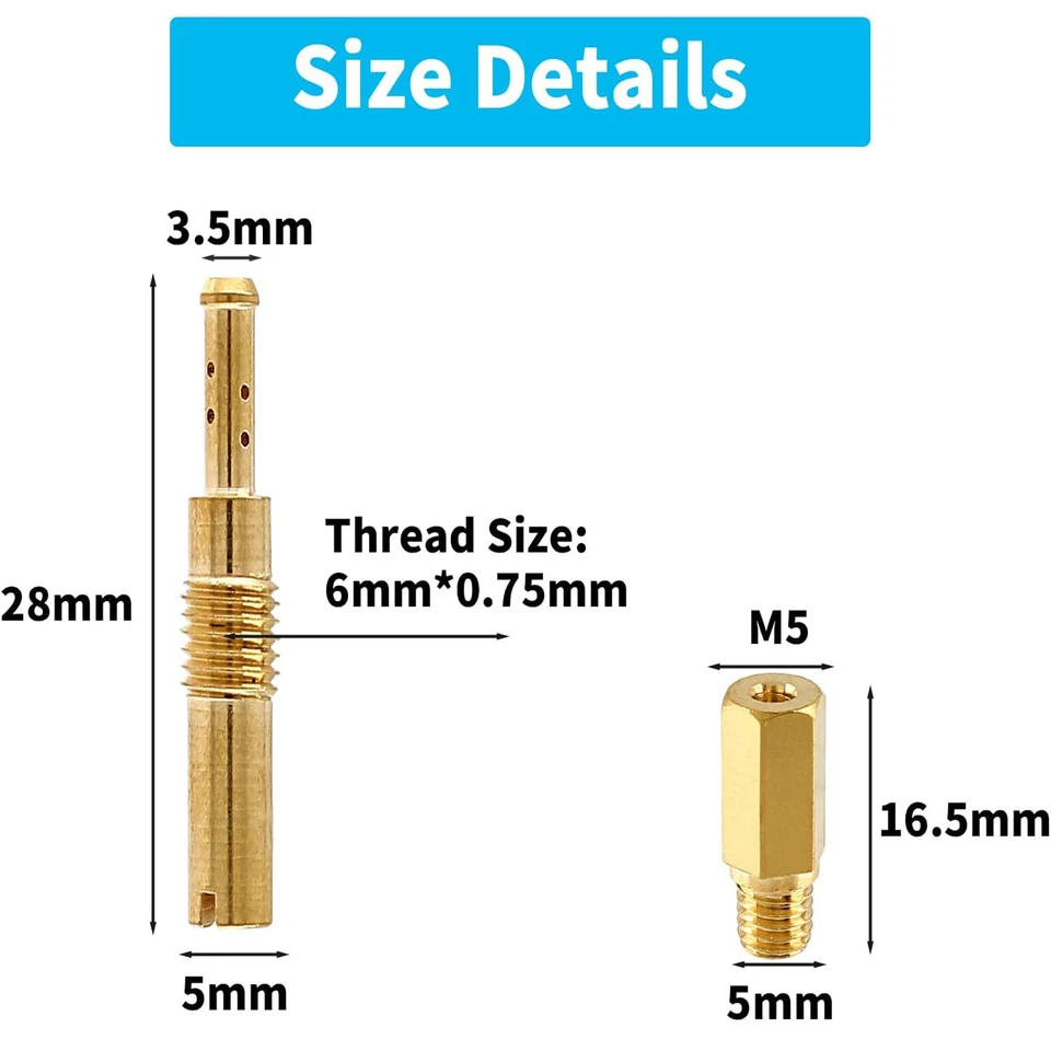 Kit de jatos principais carburador 10 peças e jato piloto lento 10 peças para PWK Keihin OKO CVK PWM - Imagem 3 de 4