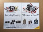 1960 KODAK CAMERAS & PROJECTORS Christmas Original 2-Page Print Ad, 13.25"x10" — photo 1