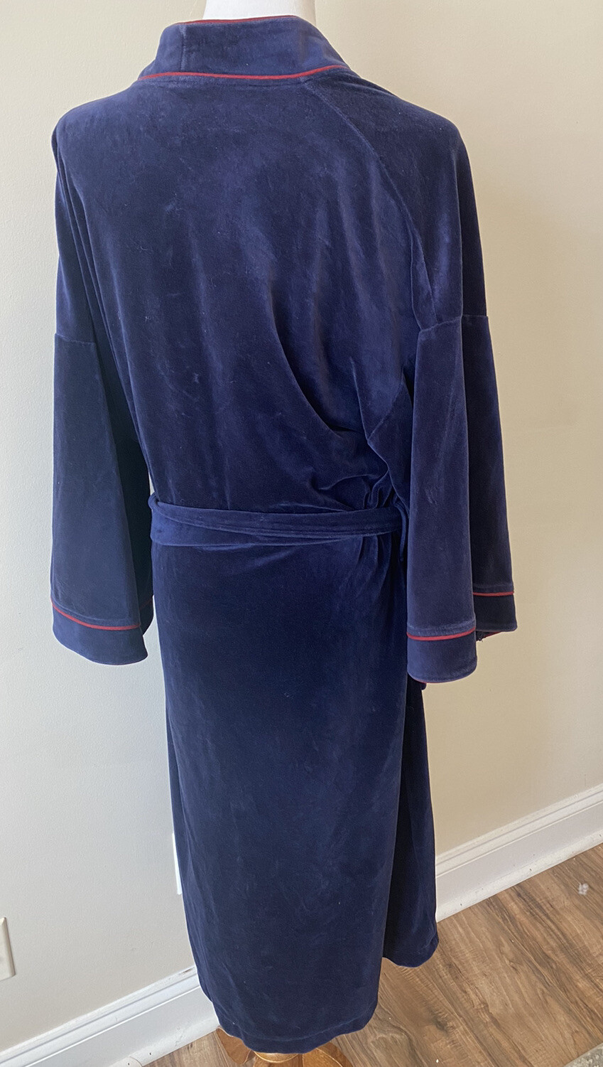 Vintage Christian Dior Velour Blue Red Bathrobe Mens … Gem