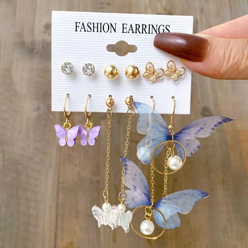 Pearl butterfly sales earrings