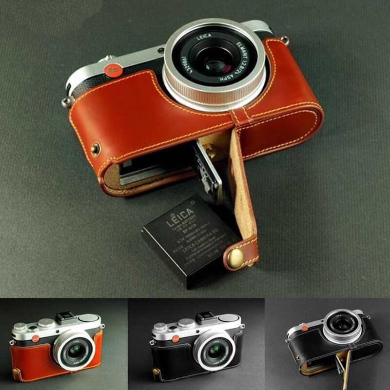 Genuine Real Leather Half Camera Case Bag Cover for Leica X2 X1 XE
