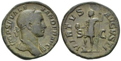 Severus Alexander (AD 222-235) Roman AE bronze sestertius Virtus Augusti RIC 627