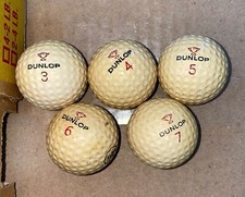 Dunlop Gold Cup Golf Balls Vintage 3 4 5 6 7 Made in USA Dimpled Antique Lot