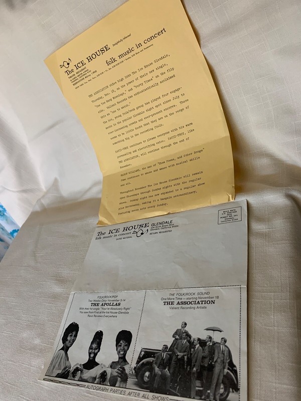 THE ASSOCIATION 1965 The Ice House Flyer/David Troy-Mason Williams-Irish Rovers