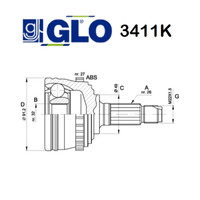 Kupplung Antriebswelle Seite Radnabe Rover 200 - 400 GLO FüR GCV1075