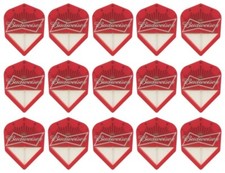 5 New Sets Budweiser Standard Dart Flights - Ships w/ Tracking - Red Clear Crown