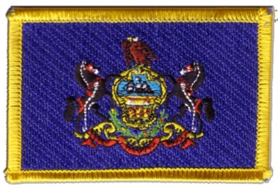 USA Pennsylvania Aufnäher Flaggen Fahnen Patch Aufbügler 8x6cm