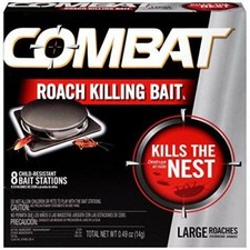 Combat Roach Killing Bait, Large Roach Bait Station, 8 Count