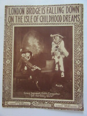 London Bridge Is Falling Down on the Isle of Childhood Dreams 1923 vintage sheet