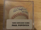1969 Chicago Cubs Paul Popovich Autographed MLB Baseball W/COA