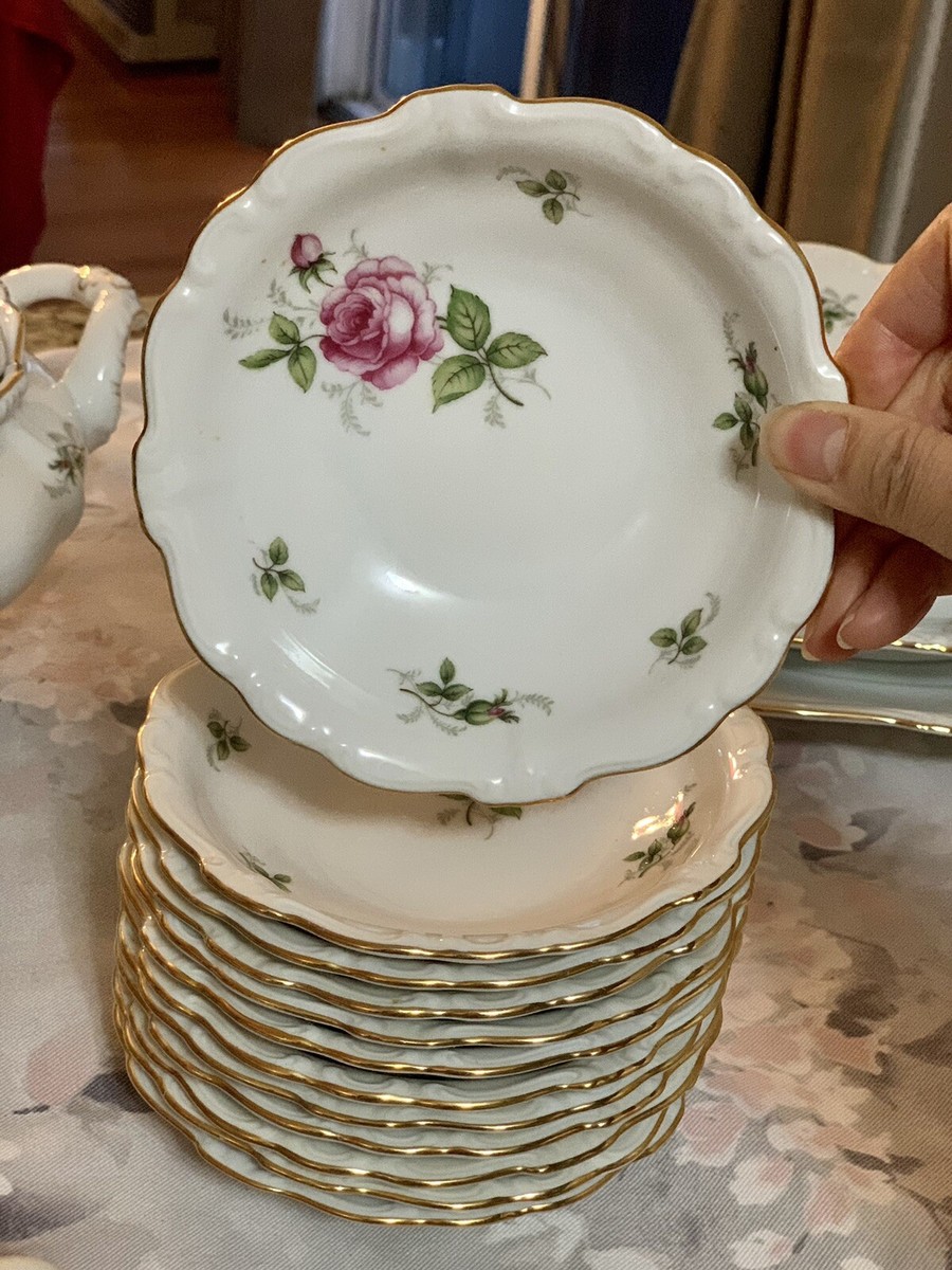 Johann Haviland Bavaria Germany Moss Rose Pink Floral Gold