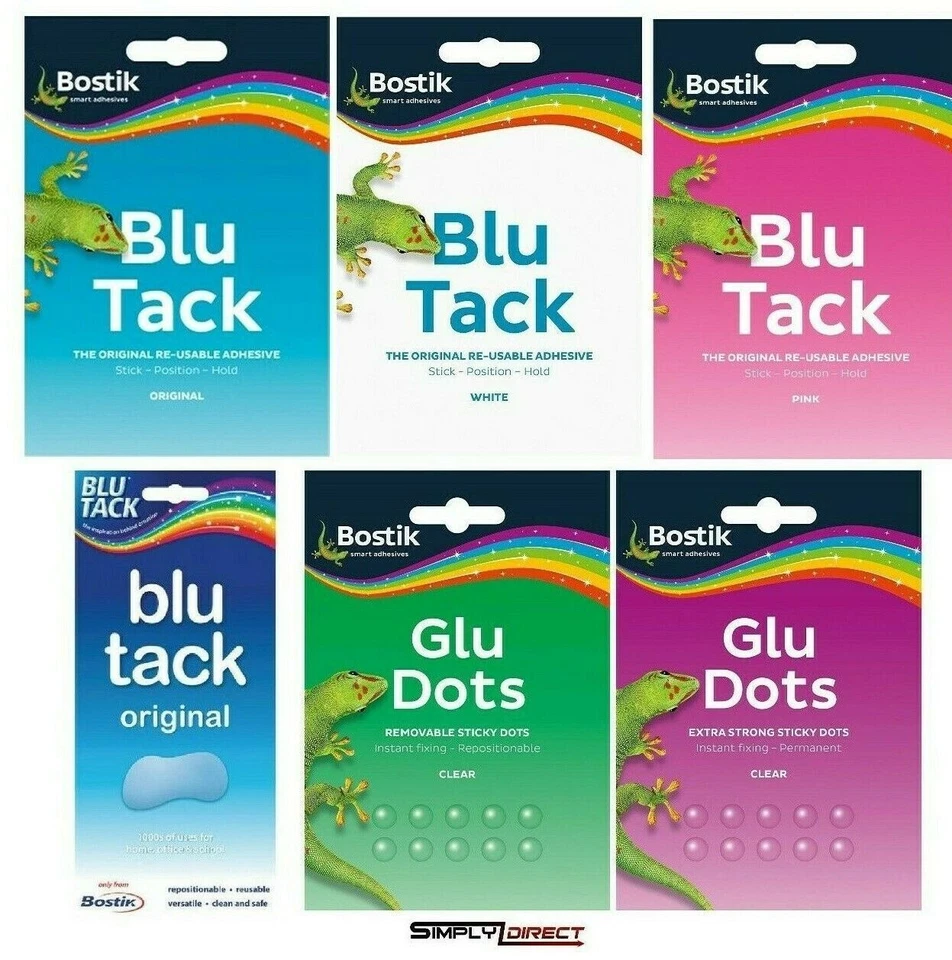 New BOSTIK TAK STICKY ADHESIVE BLUE TACK BLU TAC BLUTACK BLUETAC UHU