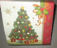 CREATIVE CONVERTING~36 Count GILDED TREE Paper Beverage Cocktail Napkins