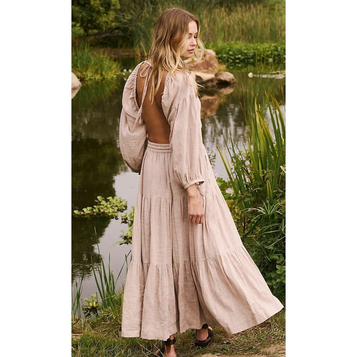 knee length dresses for ladies Ibiza Midi Dress Chocolate & Cherry main image 1